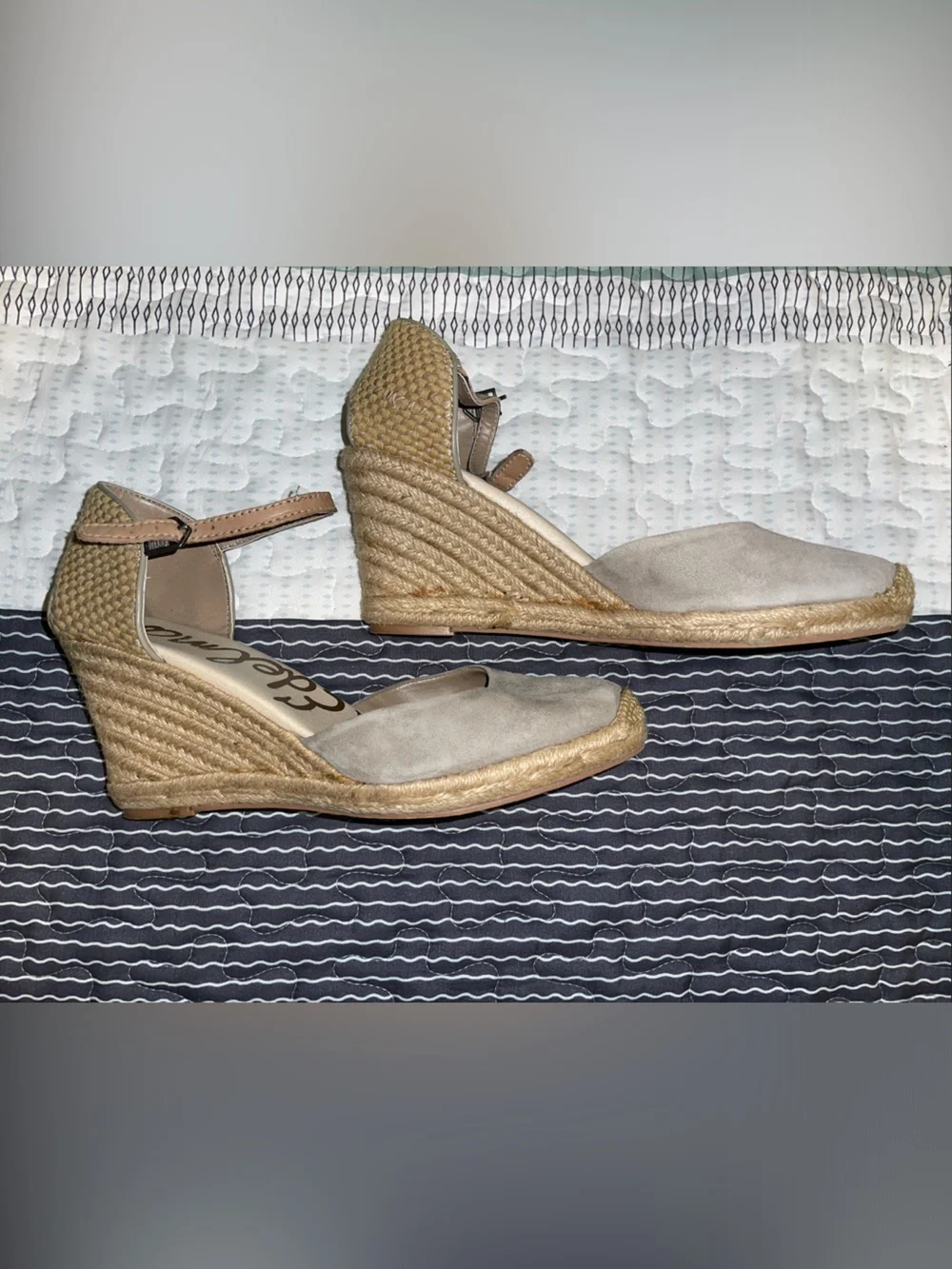 San Edelman Harmony Putty Leather Wedges Size 10
